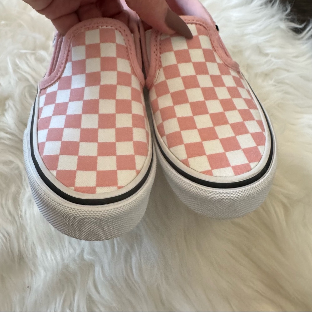 Vans Kids Pink Checkered Slip-On Shoes sneakers - Picture 6 of 6
